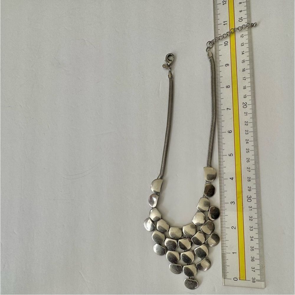 Express Silver Tone Graduated Statement Necklace - image 4